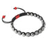 Silber und rote Emaille | Kristall Kikiballa Santa Armband | Schwarz